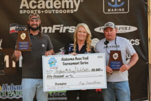 Alabama Bass Trail Division Champs Stephen Mcavoy and Josh Butts, won the two-day tournament on Lake Jordan