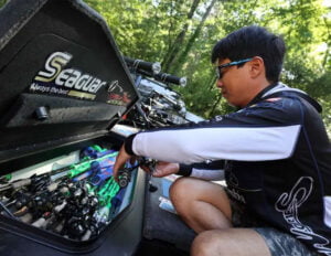 Bassmaster Elite Series pro Taku Ito boat pic