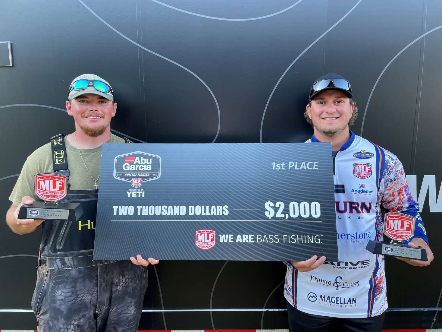 Blake Milligan of Auburn, Alabama, and Matthew Parrish of Decatur, Alabama, won the MLF Abu Garcia College Fishing event on Pickwick Lake weighing 18 pounds, 7 ounces.