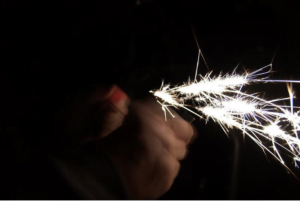 Creating sparks with a ferro rod fire starter