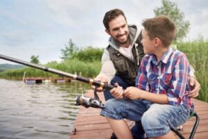 Father and son fishing