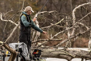 Fishing from a kayak