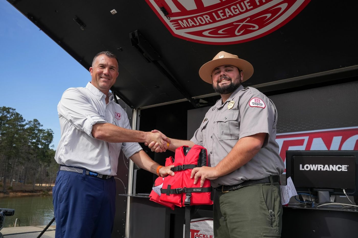 MLF Sponsor Onyx Donates PFDs to U.S. Army Corps of Engineers for Life Jacket Loaner Program at Clarks Hill Lake