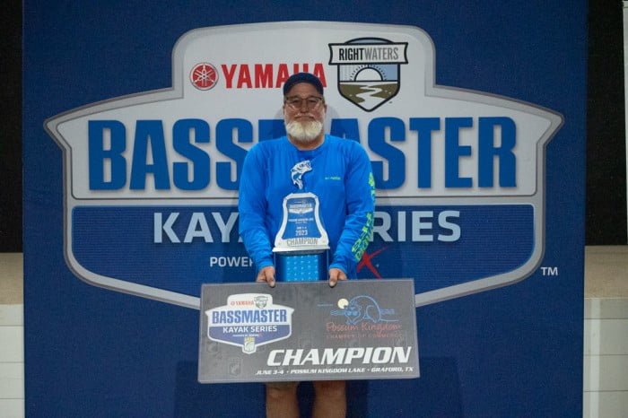 Michael Cates of Arlington, Texas, has won the 2023 Yamaha Rightwaters Bassmaster Kayak Series powered by TourneyX at Possum Kingdom Lake with a two-day total of 210.25 inches.