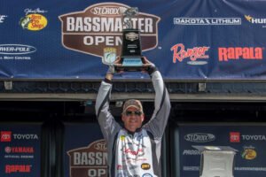 Powell Kemp of Scotland Neck, N.C., has won the 2023 St. Croix Bassmaster Open at Buggs Island Reservoir with a three-day total of 48 pounds, 13 ounces.