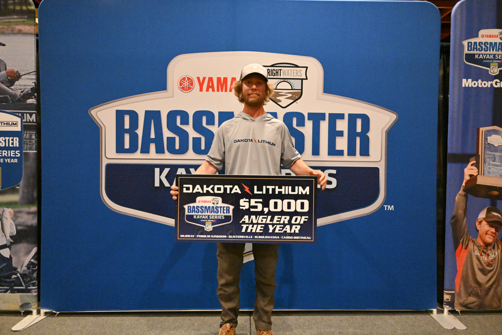 Tennessee's Rus Snyders has won back-to-back Dakota Lithium Bassmaster Kayak Series Angler of the Year titles in the Yamaha Rightwaters Bassmaster Kayak Series scored by TourneyX.