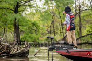 Humminbird pro Seth Feider, who leads the 2021 Bassmaster Elite Series Angler of the Year race by 48 points with two regular-season events left.