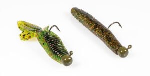 Wendts favorite western smallmouth bass baits TRD BugZ and Finesse TRD on Finesse ShroomZ jigheads