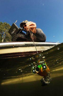 Even in darker or slightly stained waters, underwater cameras armed with integrated lighting can enlighten anglers with the fish and hide-outs it shows on-screen. Photo by Bill Lindner