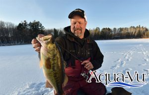 bass under ice with aqua vu