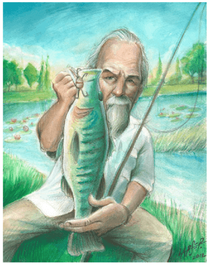 the old man fishing