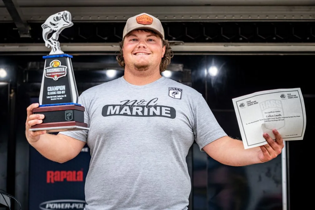Collin Smith of Anderson, S.C., has won the 2022 Bass Pro Shops Bassmaster Team Championship Classic Fish-Off on Lake Hartwell with a two-day total of 28 pounds, 1 ounce and will advance to the Academy Sports + Outdoors Bassmaster Classic.